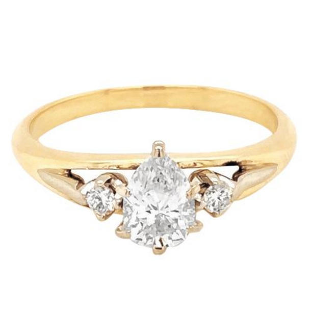 Picture of Harry Chad Enterprises 58573 Three-Stone 1.50 CT Prong Setting Diamond Ring&#44; 14K Yellow Gold - Size 6.5