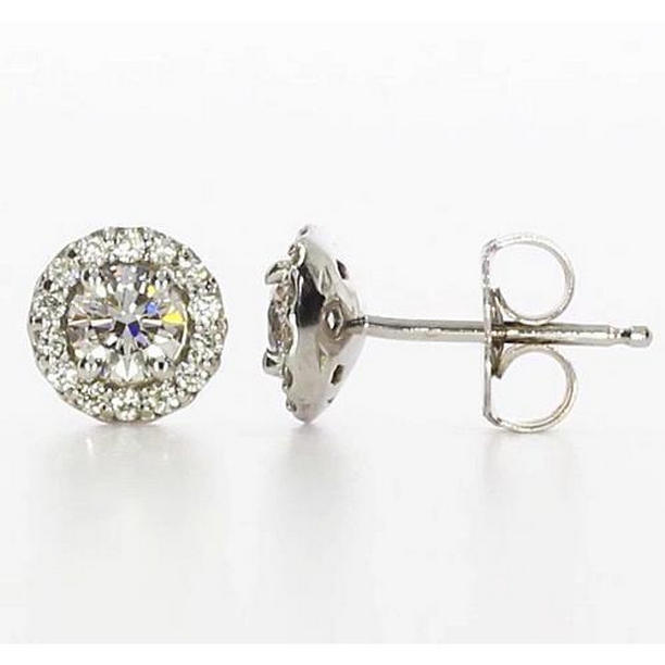 59731 2 CT 14K White Gold Halo Stud Diamond Earrings