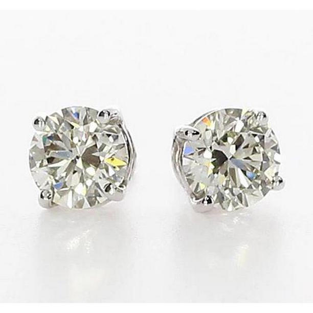 59733 1.50 CT Basket Setting Diamond Stud Earring, 14K White Gold