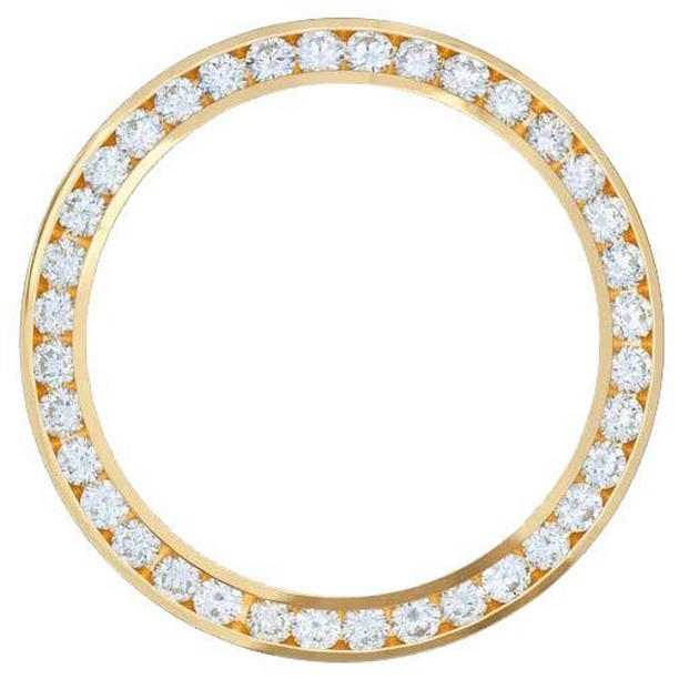 Picture of Harry Chad Enterprises 60604 34 mm 4.5 CT Channel Set Diamond Bezel for Rolex Date Watch, 18K Yellow Gold