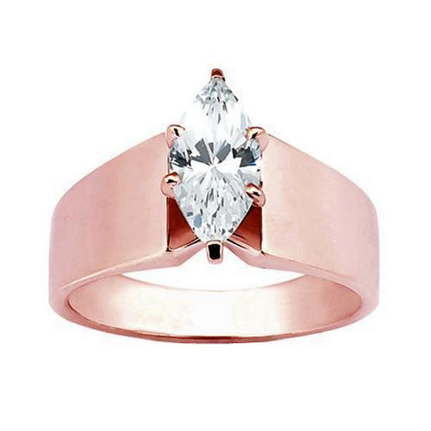 60608 1.51 CT Diamond Solitaire Engagement Ring, Rose Gold - Size 6.5