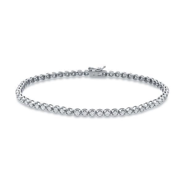 60627 4.20 CT Round Diamond Bracelet, 14K White Gold