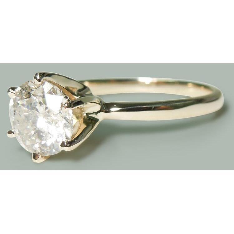 Picture of Harry Chad Enterprises 60640 Solitaire 1.50 CT Round Diamond Ring&#44; 14K Yellow Gold - Size 6.5
