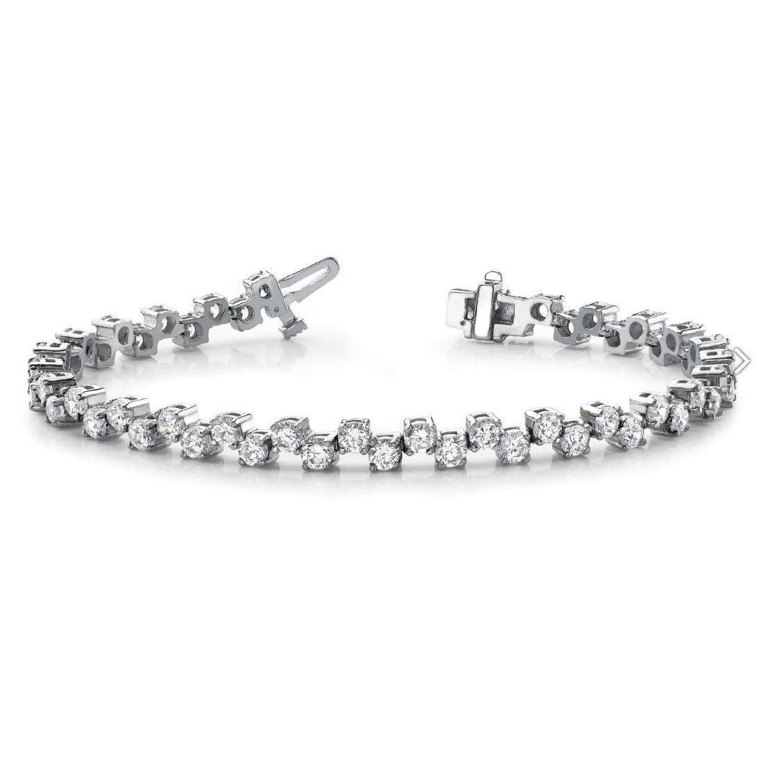 60657 5.40 CT Round Brilliant Cut Diamond Tennis Bracelet, White Gold
