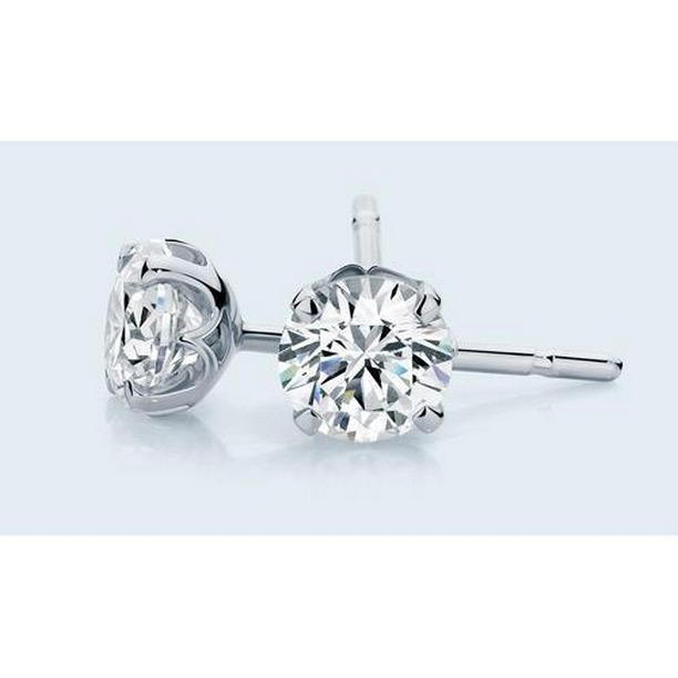 61351 Solitaire Prong Set Round Diamond 1.60 CT Stud Earrings