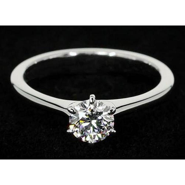 1 CT White Gold Solitaire Round Diamond Promise Ring, Size 6.5