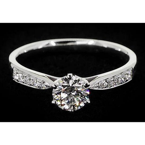 62016 1.75 CT Round Diamond Engagement Ring, 14K White Gold - Size 6.5