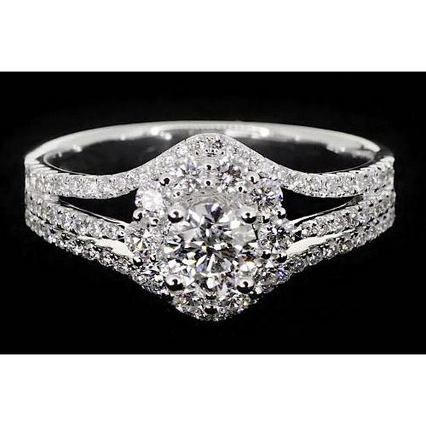 62032 2.50 CT Split Shank Halo Setting Anniversary Ring, Size 6.5