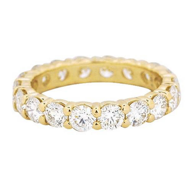 62629 3.60 CT Diamond Eternity Wedding Band, Yellow Gold - Size 6.5