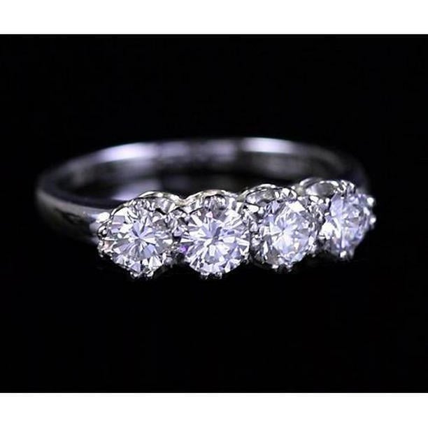 Diamond 2 CT Old-Miner Claw Prong Setting Anniversary Ring, Size 6.5