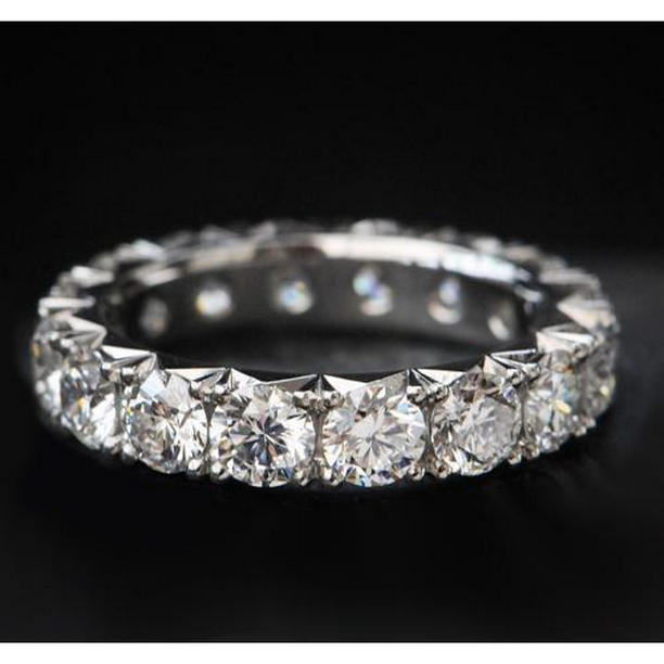 62632 4.80 CT Diamond Eternity Wedding Band, 14K White Gold - Size 6.5