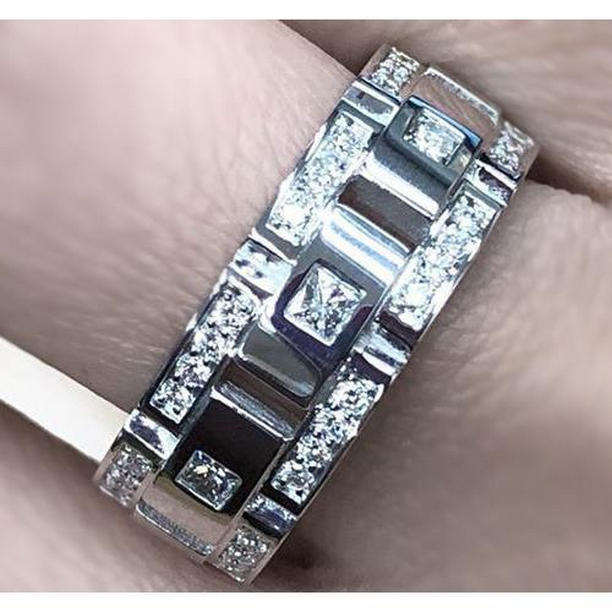 62640 Diamond 2.72 CT Mens Eternity Wedding Band, 14K White Gold - Size 8