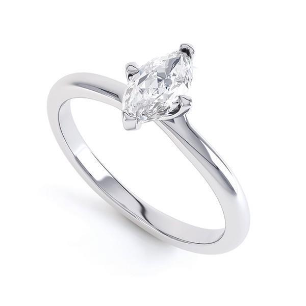 62672 Marquise Cut 1.50 CT Solitaire Diamond Wedding Ring, White Gold - Size 6.5