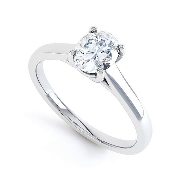 62675 Oval Cut Solitaire 1.25 CT Diamond Engagement Ring, 14K White Gold - Size 6.5