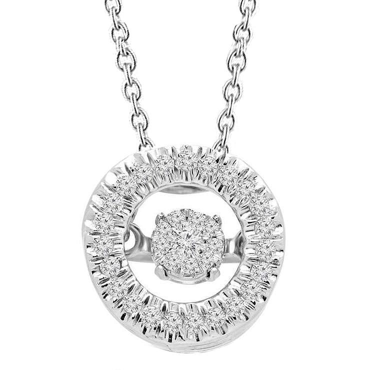 62693 1.32 CT Gorgeous Round Diamond Pendant Necklace, 14K White Gold