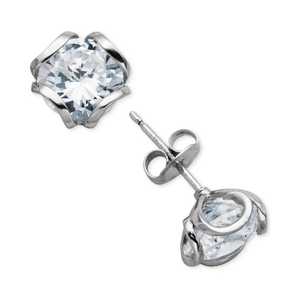 62714 2.50 CT Diamonds Sparkling Round Cut Stud Earring