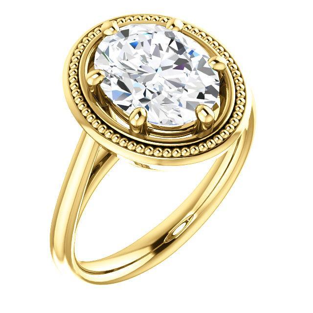 Picture of Harry Chad Enterprises 63404 4 CT Diamond Vintage Style Solitaire Ring&#44; 14K Yellow Gold - Size 6.5