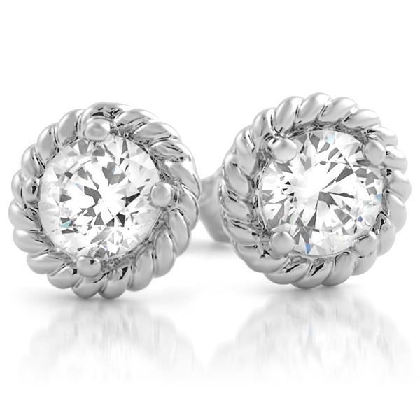 64769 Round Brilliant Cut 2.50 CT Fine Gold Diamond Stud Earring