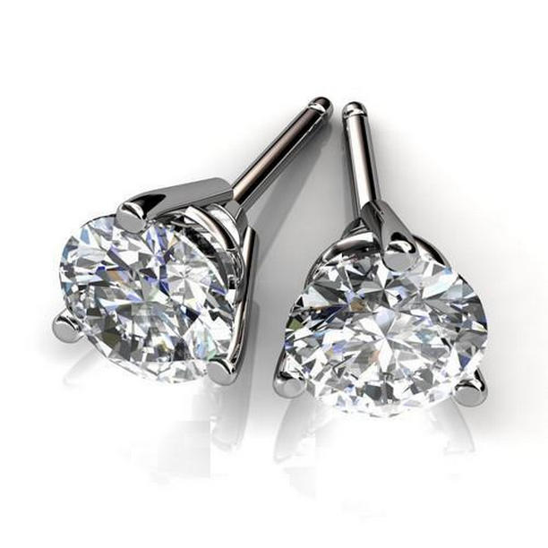64773 1.80 CT Round White Gold Diamond Stud Earring