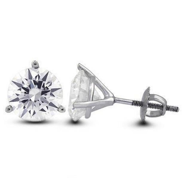 64774 Round Diamond Martini Style 2.10 CT Womens Stud Earring, White Gold -  Harry Chad Enterprises