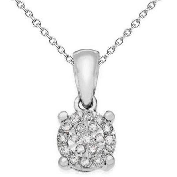 64807 2 CT Round Diamond Womens Necklace Pendant, 14K White Gold