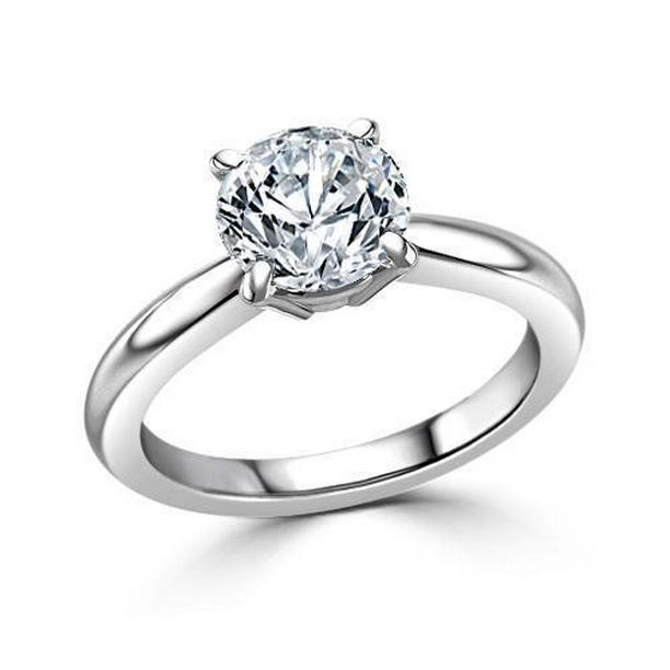 Picture of Harry Chad Enterprises 64845 1.25 CT Round Diamond Engagement Solitaire Ring, 14K White Gold - Size 6.5