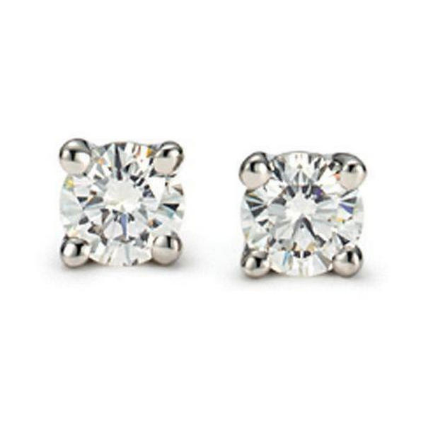 64848 2.5 CT Diamond Womens Stud Earrings, 14K White Gold