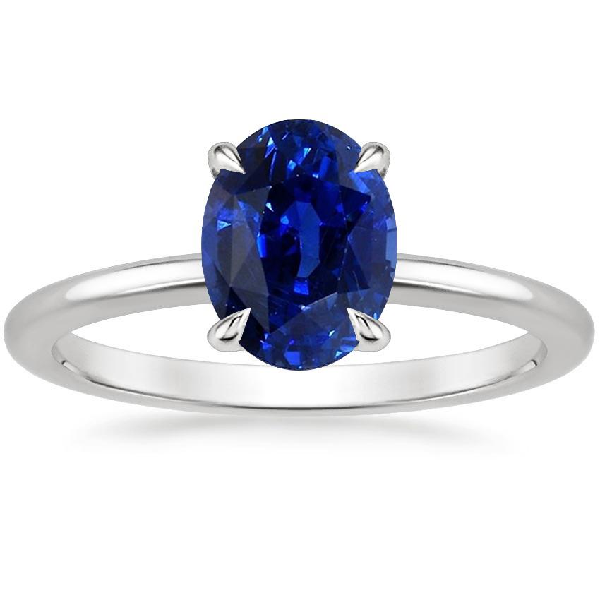 66657 Gemstone Ceylon Sapphire Oval Cut 2 CT Prong Set Engagement Ring, Size 6.5