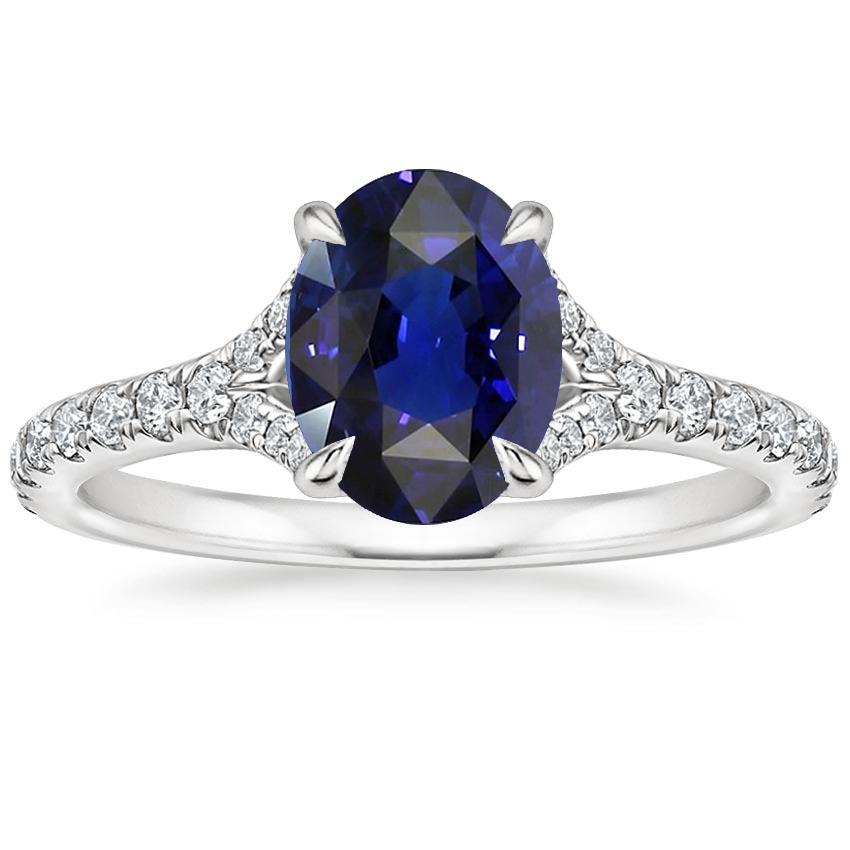Picture of Harry Chad Enterprises 66665 3.75 CT Oval Gemstone Deep Blue Sapphire Ring with Accents, Size 6.5