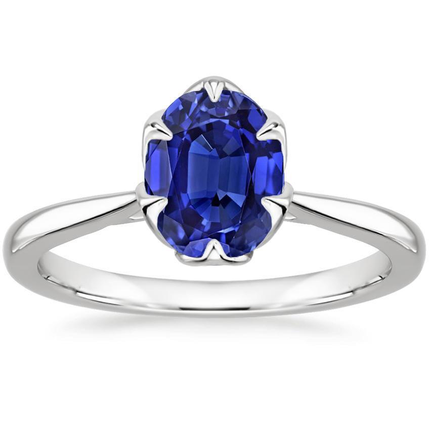 66692 2.50 CT Solitaire Oval Shaped Sri Lankan Sapphire Ring, Size 6.5