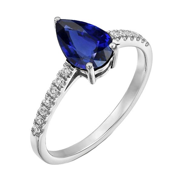 Picture of Harry Chad Enterprises 66704 2.50 CT Solitaire with Accents Sri Lankan Sapphire Diamond Ring&#44; Size 6.5