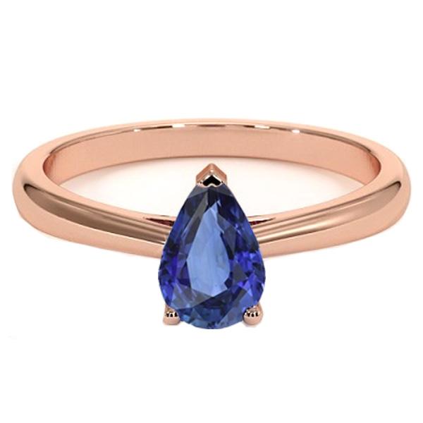 66705 Pear Cut Rose Gold 1.50 CT Gemstone Solitaire Ring, Size 6.5