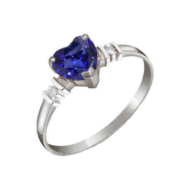 67666 1.25 CT Three Stone Ceylon Sapphire Ring & Small Round Diamonds, Size 6.5
