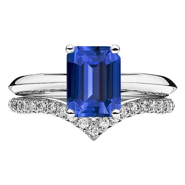 68086 Gemstone Set Emerald Sapphire 3.50 CT Ladies Wedding Ring, Size 6.5
