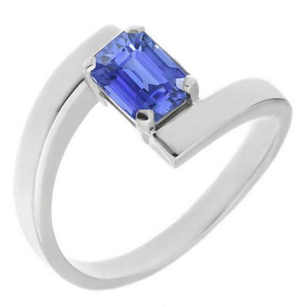 68094 1.50 CT Emerald Solitaire Ceylon Tension Style Sapphire Ring, Size 6.5