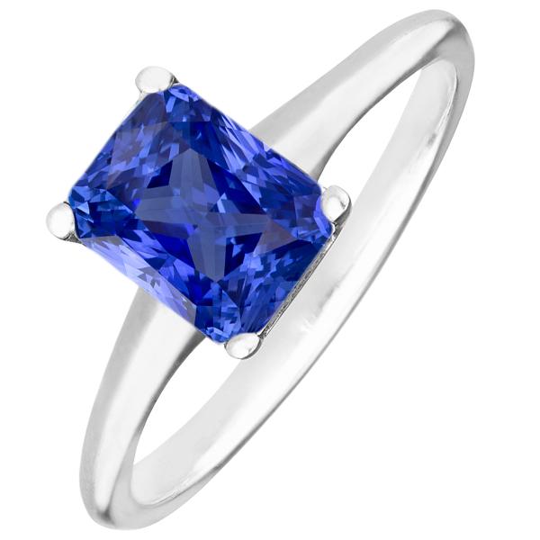 68130 3 CT Womens Solitaire Natural White Gold Sapphire Ring, Size 6.5