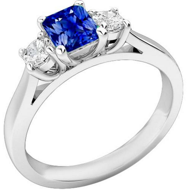 Round Diamond Womens 1.25 CT Ceylon Sapphire U Prong Setting Ring, Size 6.5