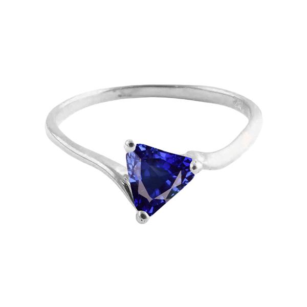 1 CT Trillion Solitaire Deep Blue Sapphire Engagement Ring, Size 6.5