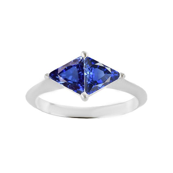 Trillion Cut Sapphire 2 CT Ladies Gemstone Ring, Gold - Size 6.5