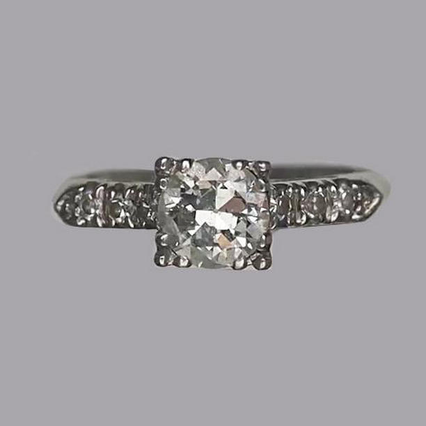 69034 1.75 CT Round Old Mine Cut Diamonds Anniversary Ring, Size 6.5