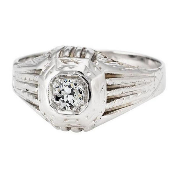 1 CT Antique Style Solitaire Old Cut Round Diamond Engagement Ring, Size 6.5