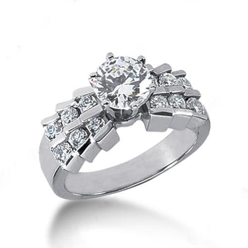 1.25 CT 14K Gorgeous Engagement Diamond Ring with Accents