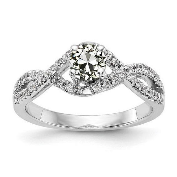 2.50 CT 14K Gold Old Miner Diamond Infinity Style Engagement Ring, Size 6.5