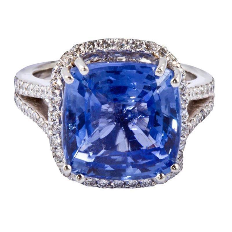 7217 Cushion AAA Tanzanite Diamonds 6 CT Gemstone Fancy Ring, Size 6.5