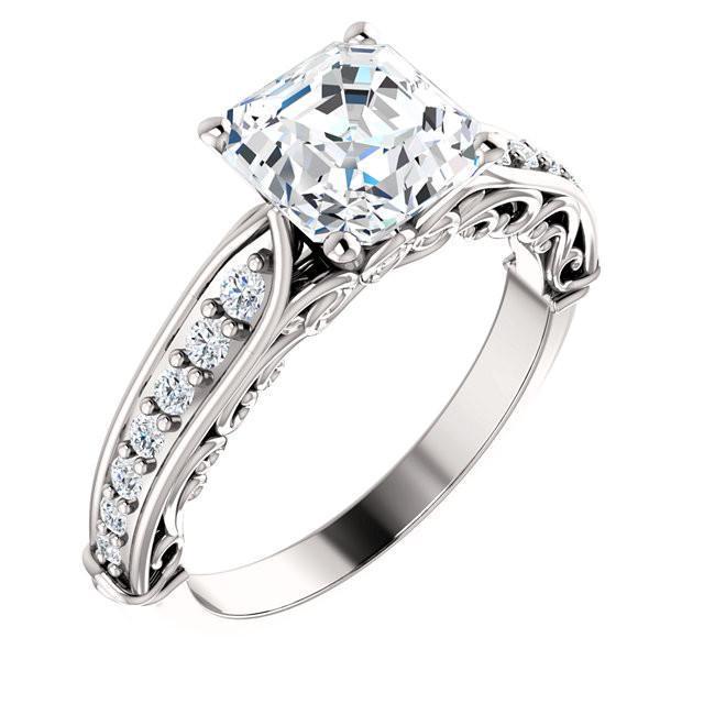 0.25 CT Round Diamond Mounting Engagement Anniversary Ring, Size 6.5