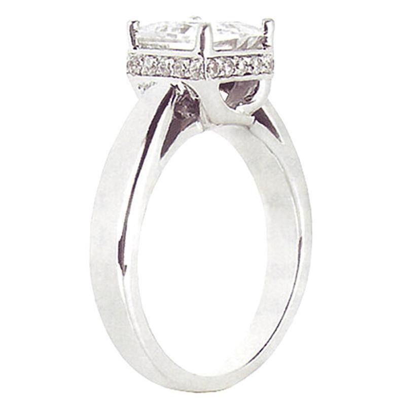Picture of Harry Chad Enterprises 12432 2.50 CT Princess Cut Diamond Engagement Ring, 14K White Gold - Size 6.5