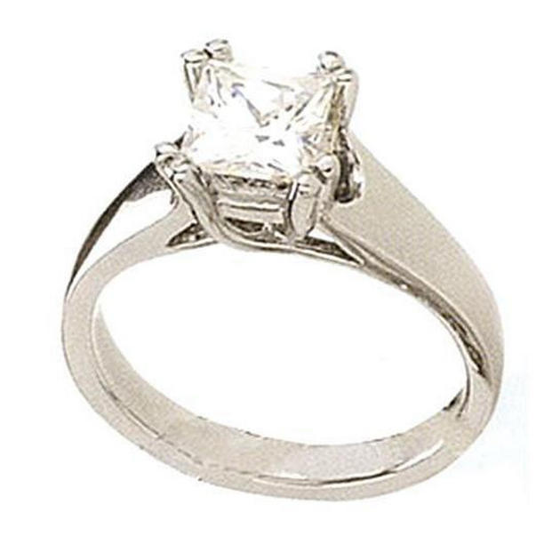 Picture of Harry Chad Enterprises 12515 2.01 CT Princess Solitaire Engagement Diamond Ring&#44; Platinum - Size 6.5