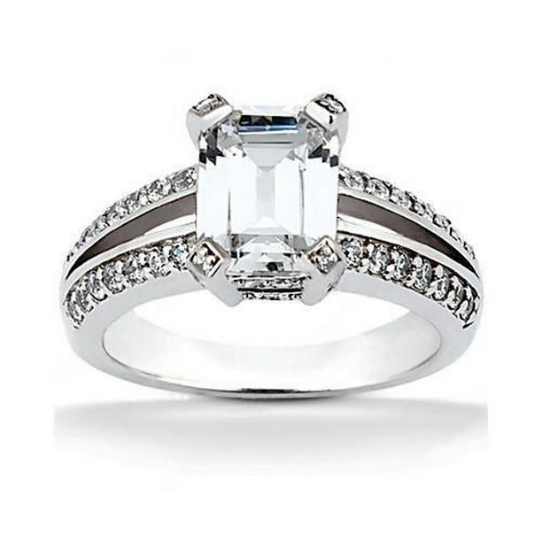 Picture of Harry Chad Enterprises 12817 2.60 CT Big Diamond Solitaire with Accents Engagement Ring&#44; Size 6.5