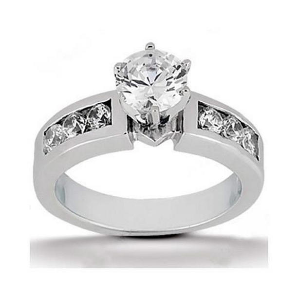 Picture of Harry Chad Enterprises 12848 1.61 CT Round Diamond White Gold Engagement Womens Ring with Accents, Size 6.5