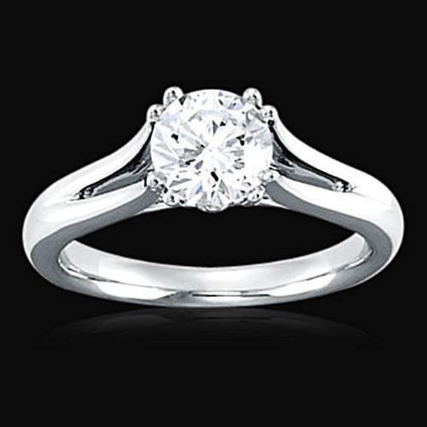 Picture of Harry Chad Enterprises 12882 2 CT Diamond Split Shank Ladies Solitaire Ring&#44; Size 6.5